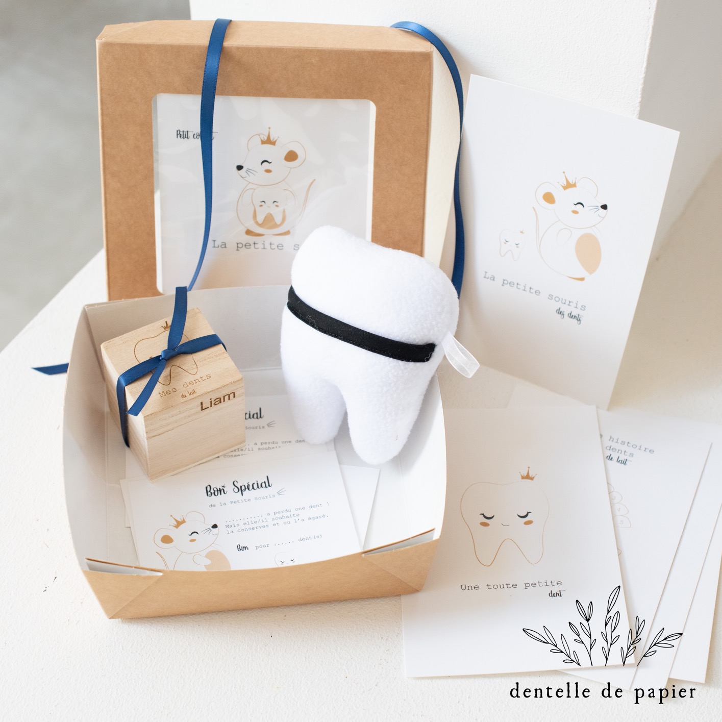 Coffret box cadeau personnalisé pour dents de lait