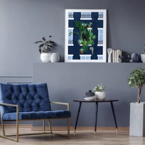 affiche illustration balcon plantes jungle immeuble