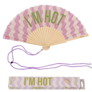 Éventail "I’m Hot" Lilas à Vagues